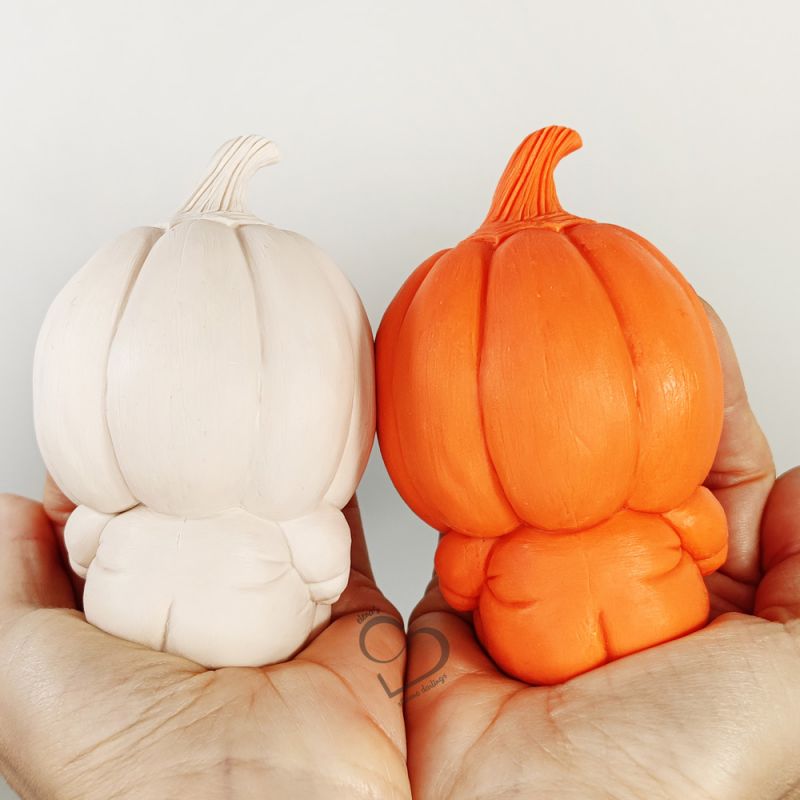 Silicone Pumpkin Baby Tricky - Blank Kit - Soft & Squishy - Available in Cream White & Orange